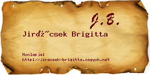 Jirácsek Brigitta névjegykártya